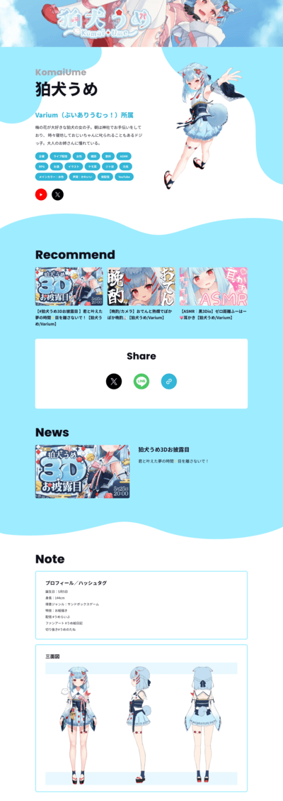 プロフィール 狛犬うめ